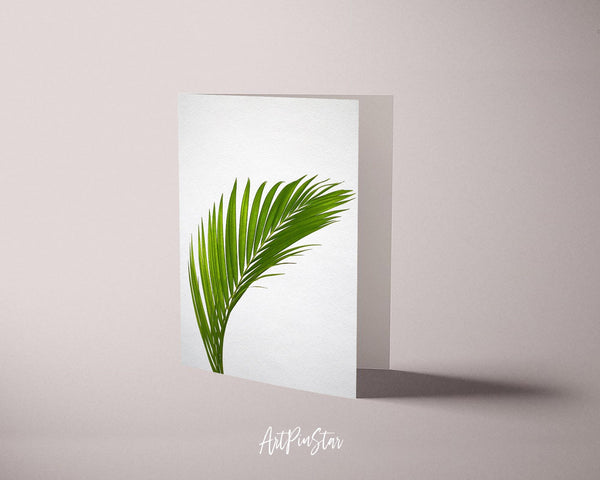 Green Leaves of Palm Tree Botanical Garden Customized Greeting Card