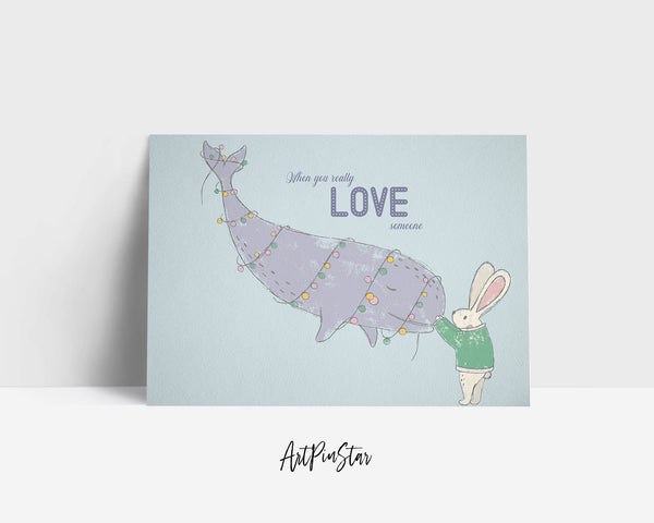 When you really love someone Whale Animal Greeting Cards