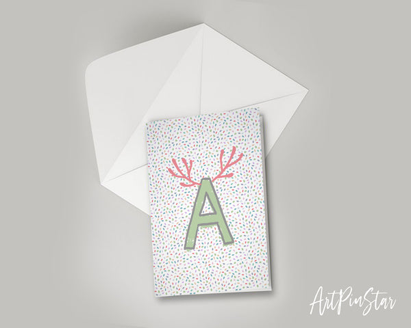 Alphabet Forest Letter A Animal Monogram Note Cards