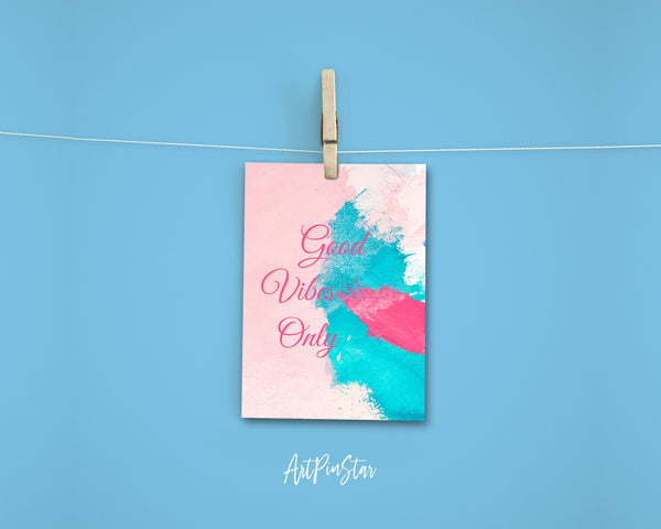 Good Vibes Only Positive Quote Customized Greeting Cards