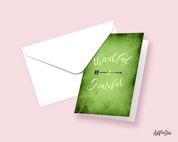 Thankful & grateful Happiness Quote Customized Greeting Cards