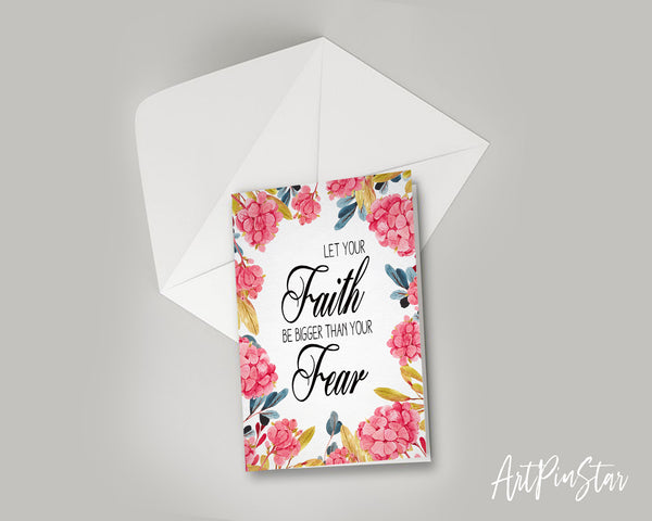 Let your Faith be bigger than your fear Bible Verse Customized Greeting Card
