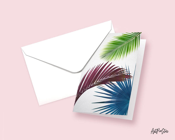 Green Leaves of Palm Tree Botanical Garden Customized Greeting Card