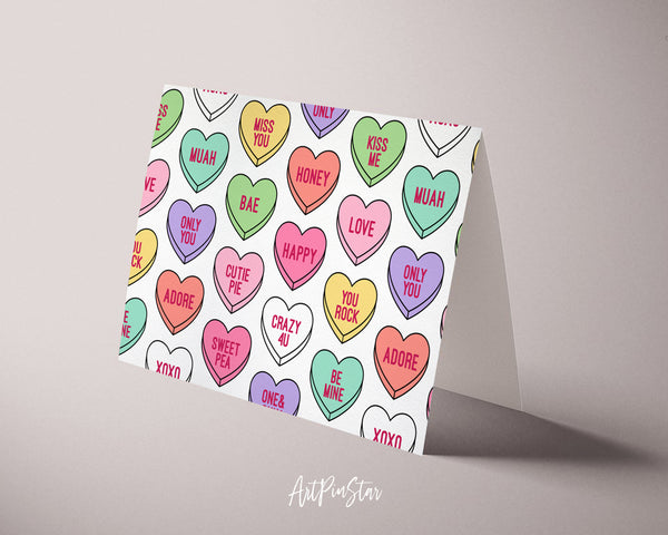 Valentine’s Day Sweets Heart Candy Customized Greeting Card