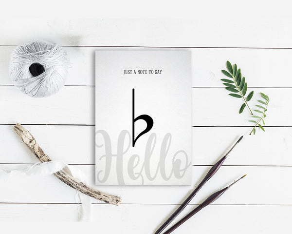 Just a note to say Hello Flat Sign Flat Sign Music Gift Ideas Customizable Greeting Card