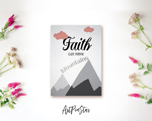 Faith Can Move Mountains Matthew 17:20 Bible Verse Customized Greeting Card