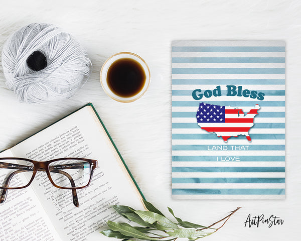God bless America land that I love Bible Verse Customized Greeting Card