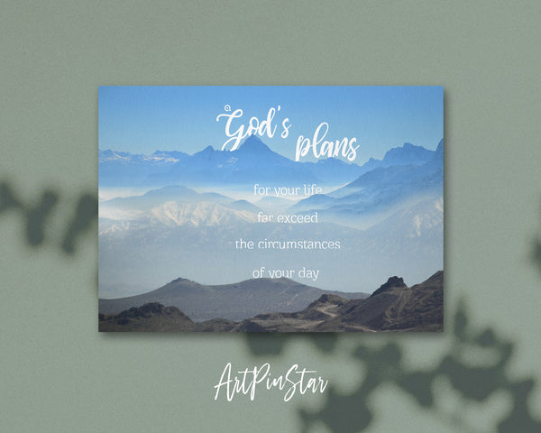 God's plans for your life far exceed the circumstances Bible Verse Customized Greeting Card