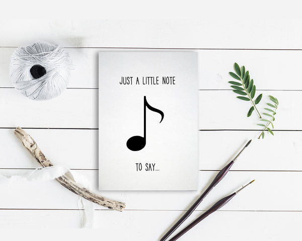 Just a little note to say Eighth Note Eighth Note Music Gift Ideas Customizable Greeting Card