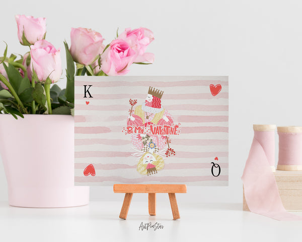 Valentine's Day Love King Queen Flowers Customized Greeting Card