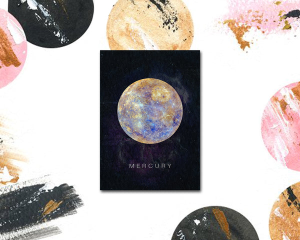 Mercury Planet Universe Space Solar System Customizable Greeting Card