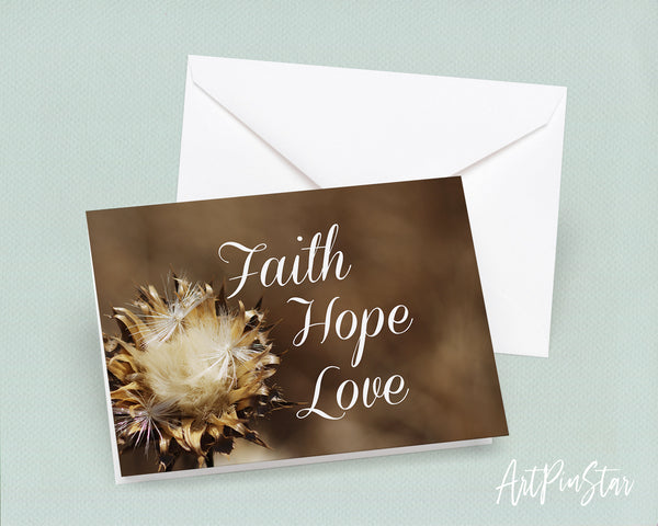 Faith Hope Love Bible Verse Customized Greeting Card