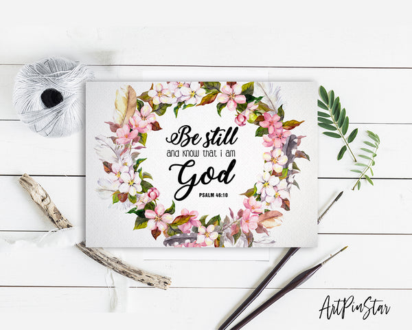 Be still and know that I am God Psalm 46:10 Bible Verse Customized Greeting Card