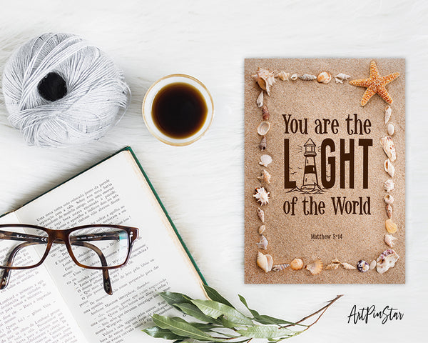 You Are the Light of The World Matthew 5:14 Bible Verse Customized Greeting Card