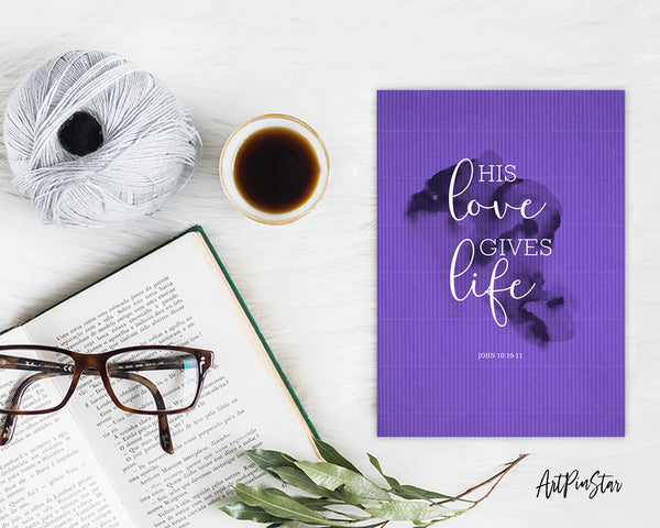 His love gives life John 10:10 Bible Verse Customized Greeting Card