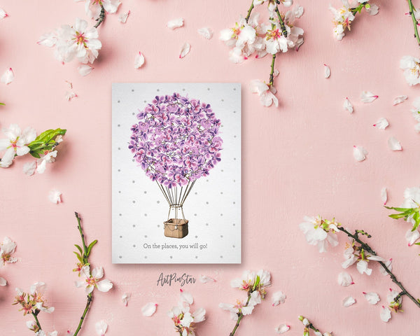 On the places you will go Flower Quote Customized Gift Cards