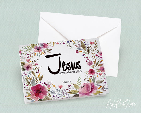 Jesus the name above all names Philippians 2:9 Bible Verse Customized Greeting Card