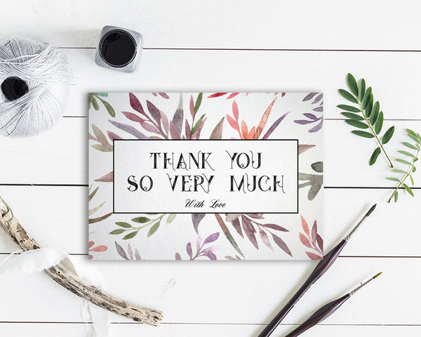 Thank you so ery much with love Messages Note Cards