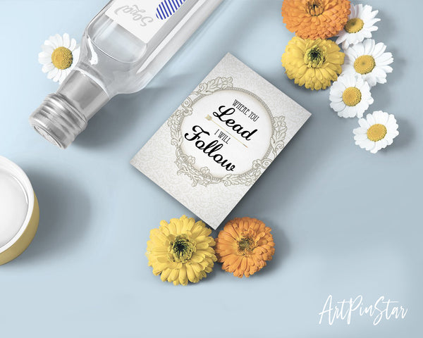 Where you lead I will follow Carole King Motivational Quote Customized Greeting Cards