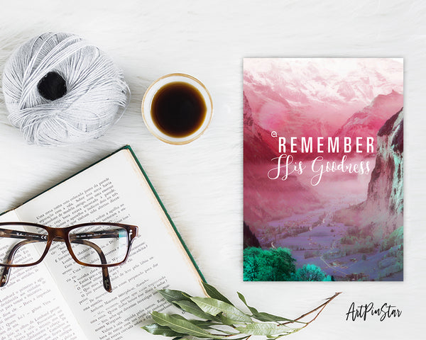 Remember His Goodness Bible Verse Customized Greeting Card