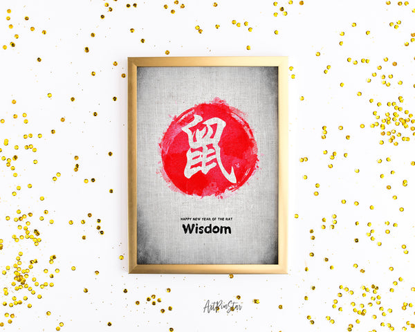 Chinese Character Rat Zodiac Yearly  Art Customized Gift Cards