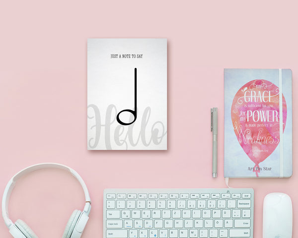 Just a note to say Hello Half Note Half Note Music Gift Ideas Customizable Greeting Card