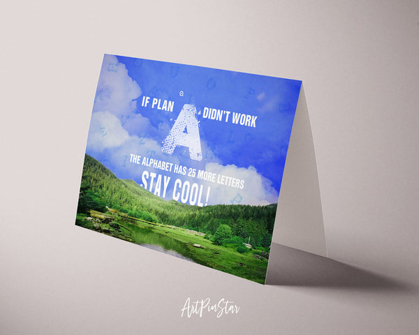 If plan a didn't work the alphabet has 25 more letters stay cool Bible Verse Customized Greeting Card
