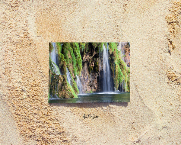 Waterfall Plitvice Waterfall Lakes National Park, Croatia Landscape Custom Greeting Cards
