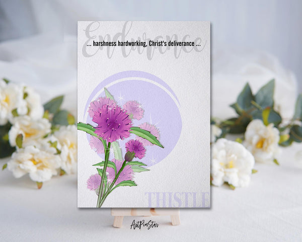 Thistle Flower Meanings Symbolism Customized Gift Cards