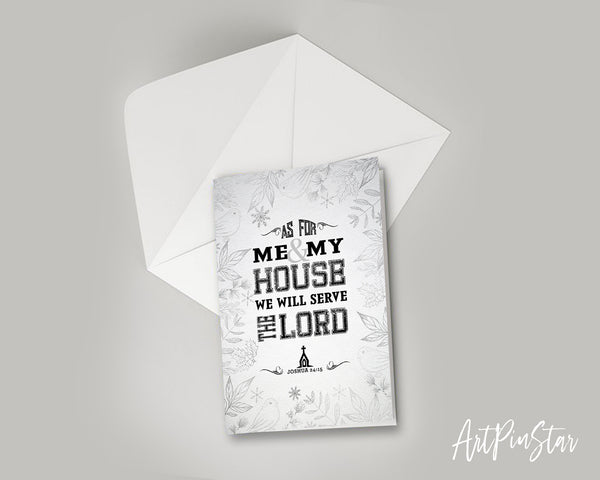 As for me & my house, we will serve the Lord Joshua 24:15 Bible Verse Customized Greeting Card