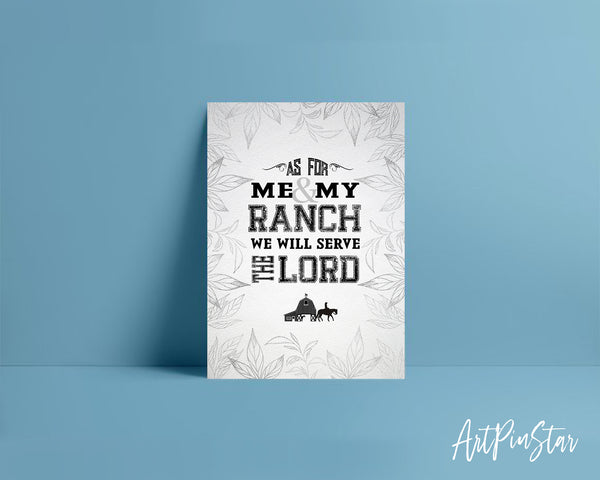 As for me & my ranch, we will serve the Lord Bible Verse Customized Greeting Card