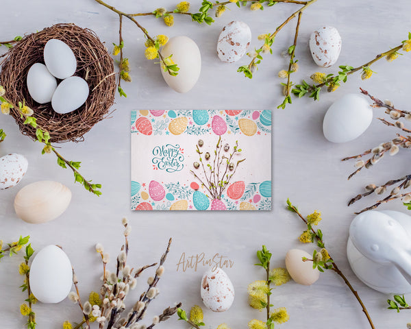 Easter Spring Bouquet of Blooming Twigs and Quail Eggs Customized Greeting Card