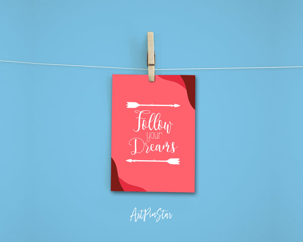 Follow Your Dreams Inspirational Quote Customized Greeting Cards