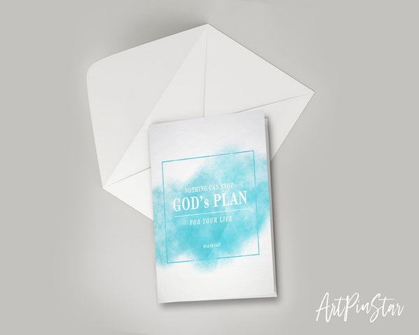 Nothing can stop God's plan for your life Isaiah 14:27 Bible Verse Customized Greeting Card