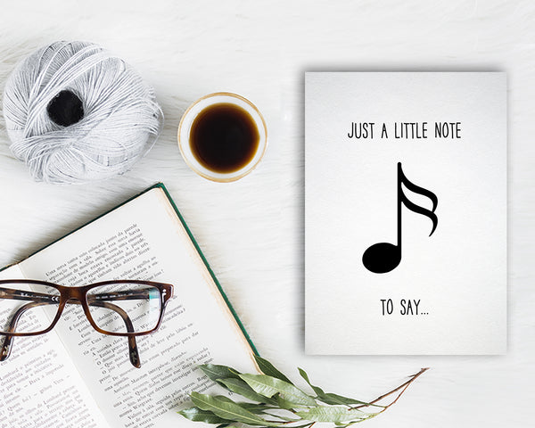 Just a little note to say Sixteenth Note Sixteenth Note Music Gift Ideas Customizable Greeting Card