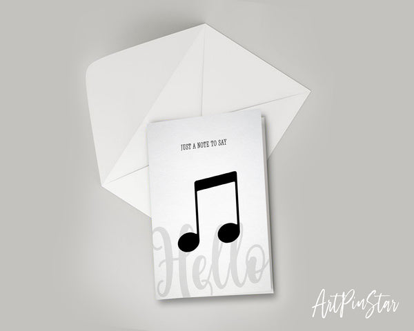 Just a note to say Hello Sixteenth Note Sixteenth Note Music Gift Ideas Customizable Greeting Card
