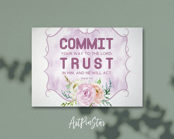 Commit your way to the Lord Bible Verse Customized Greeting Card
