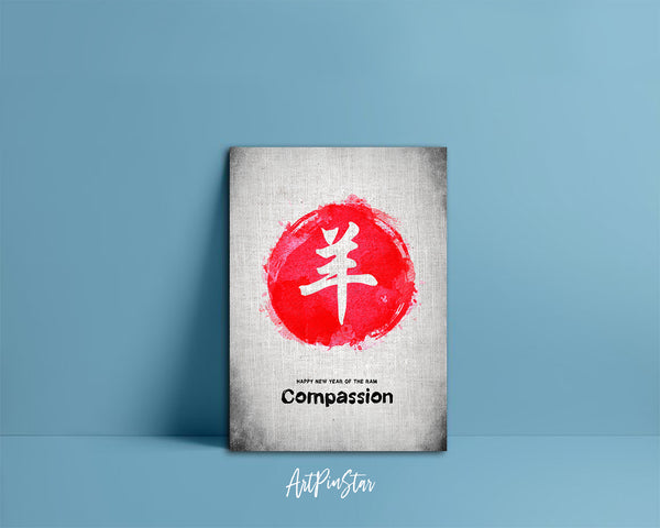 Chinese Character Ram Zodiac Yearly  Art Customized Gift Cards