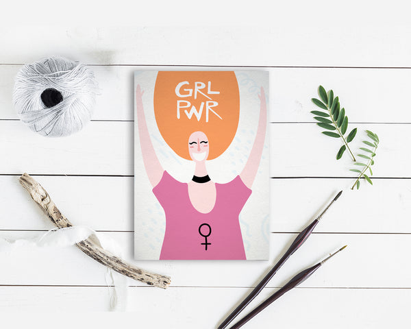 Girl Power Women Empowerment Customizable Greeting Card