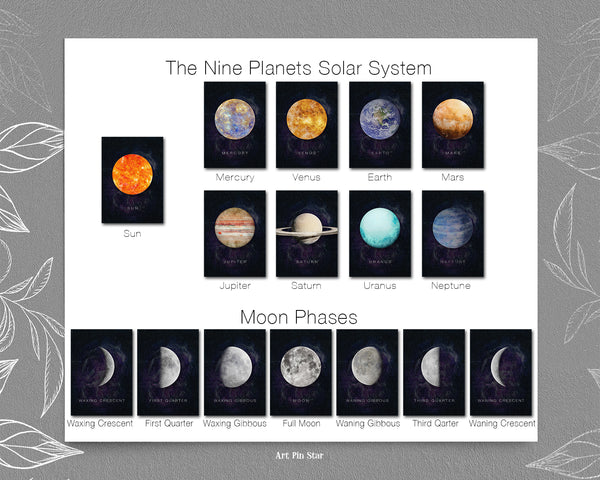 Moon Moon Phases Watercolor Galaxy Space Customizable Greeting Card