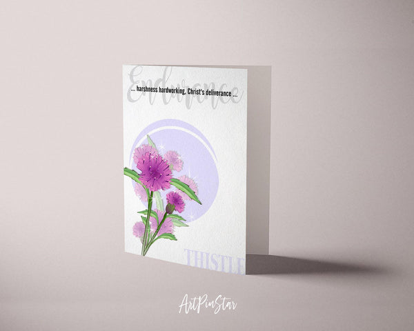 Thistle Flower Meanings Symbolism Customized Gift Cards