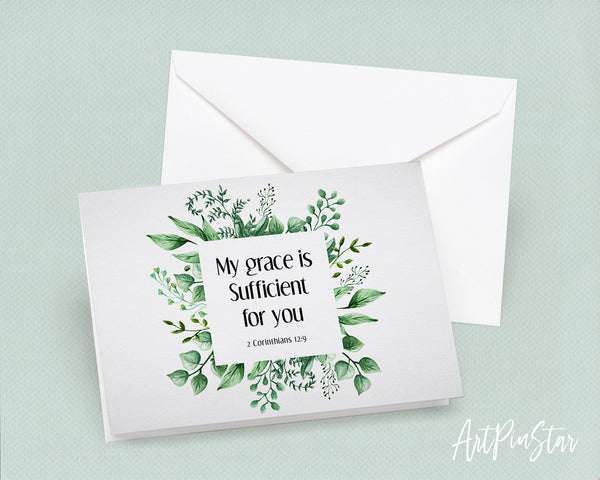 My grace is sufficient for you 2 Corinthians 12:9 Bible Verse Customized Greeting Card