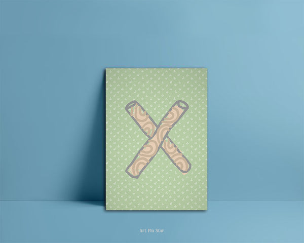 Alphabet Forest Letter X Animal Monogram Note Cards