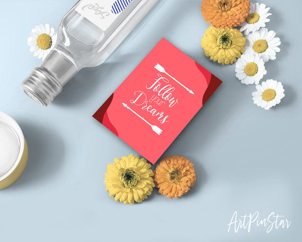Follow Your Dreams Inspirational Quote Customized Greeting Cards