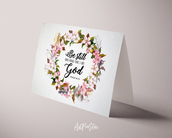 Be still and know that I am God Psalm 46:10 Bible Verse Customized Greeting Card