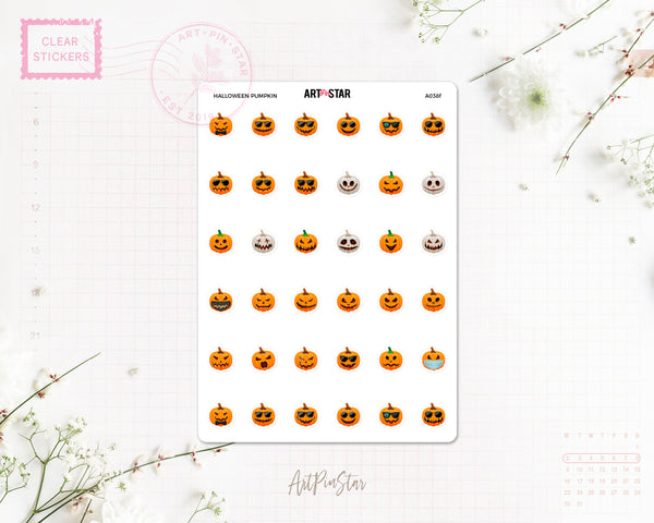 Halloween Pumpkin Clear Stickers