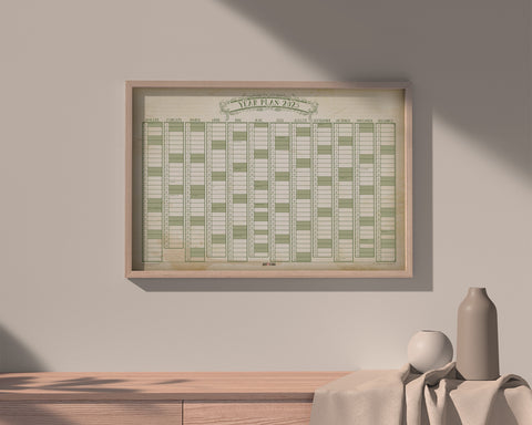 2025 Vintage Customizable Yearly Wall Calendar