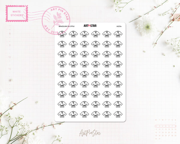 Brazilian Jiu-Jitsu White Stickers