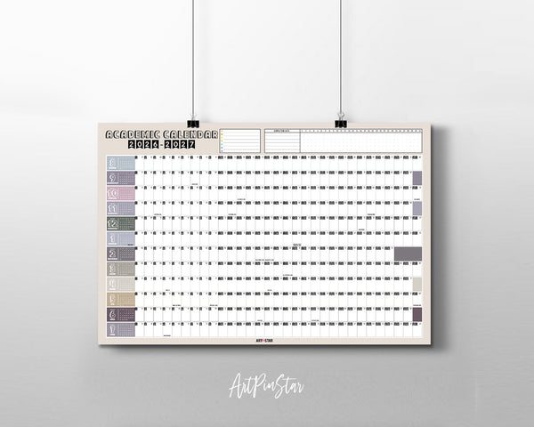 2025-26 Academic Schedule Customizable Yearly Wall Calendar
