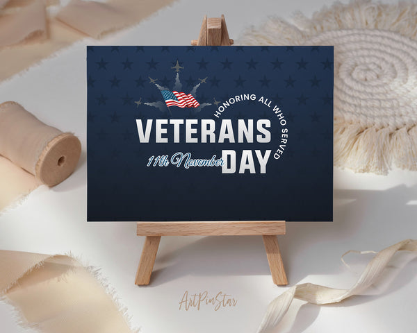 Honoring All Who Served Veterans Day November 11th Veterans Day Holiday Greeting Cards